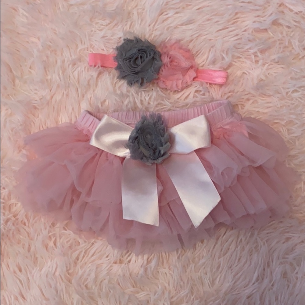 Tutu with matching headband (6-9M)